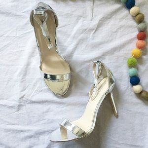 ASOS Glamorous Silver Mirror Barely There Heels 9